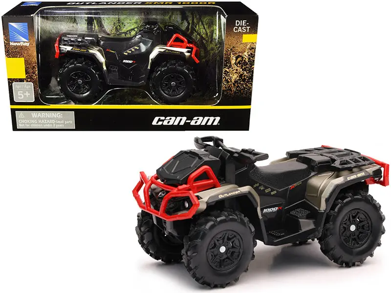 Can-Am Outlander Xmr 1000R Atv Black And Gold Diecast Model By New Ray 1