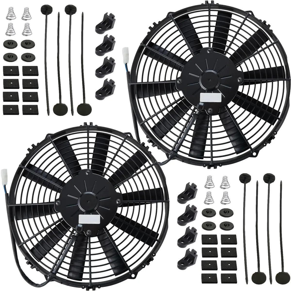 Dual 10-11 Inch 180W Motor Electric Radiator Fan Reversible Straight Blade 1