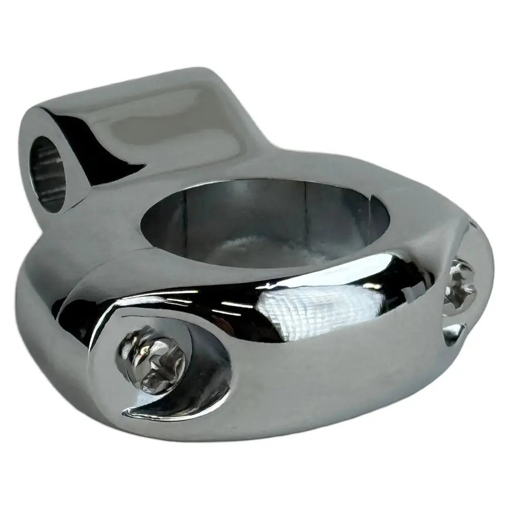 Moto Iron Chrome Mirror Clamp For 1″ Handlebars And 5/16″ Mirror Stems 1