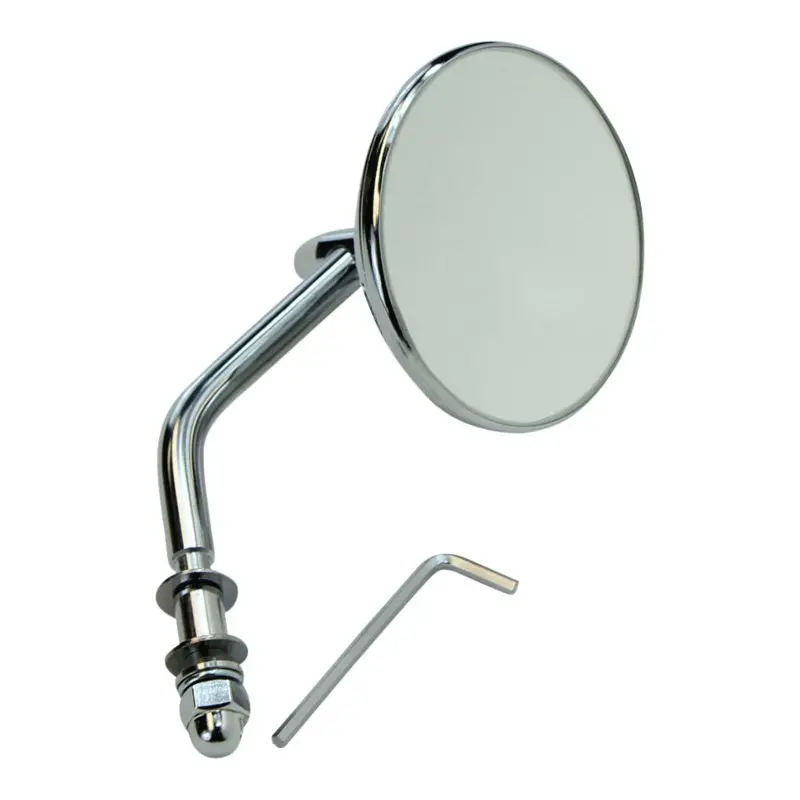 Chrome 3" Round Mirror With Stem For Harleys 1