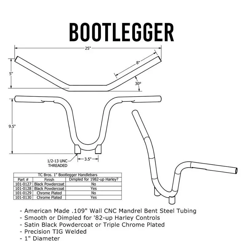 Tc Bros. 1" Bootlegger Handlebar 2
