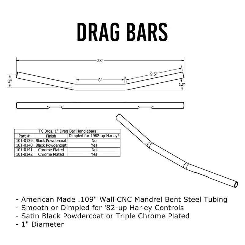 Tc Bros. 1" Drag Handlebar 2