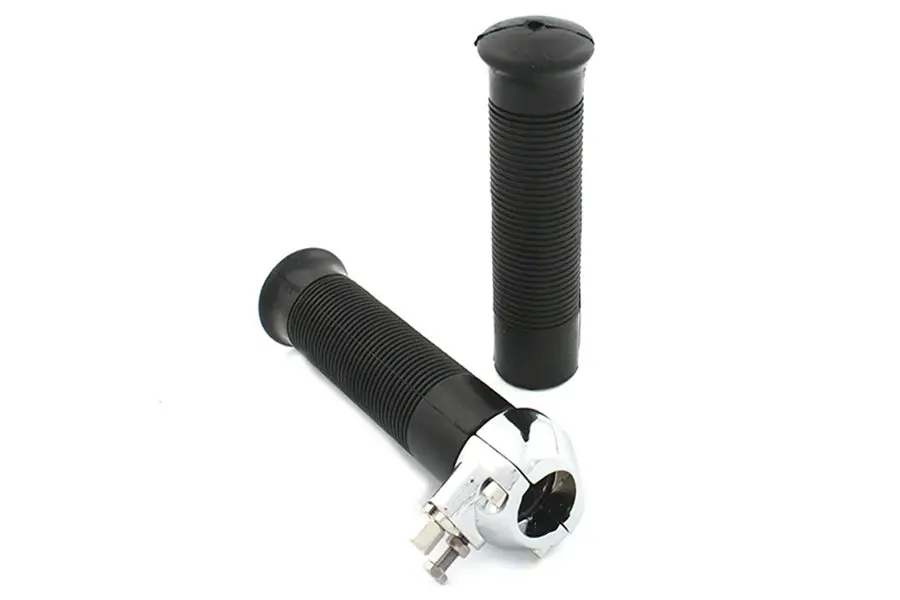 1" Universal Throttle With Grips - Single Cable - Chrome 1