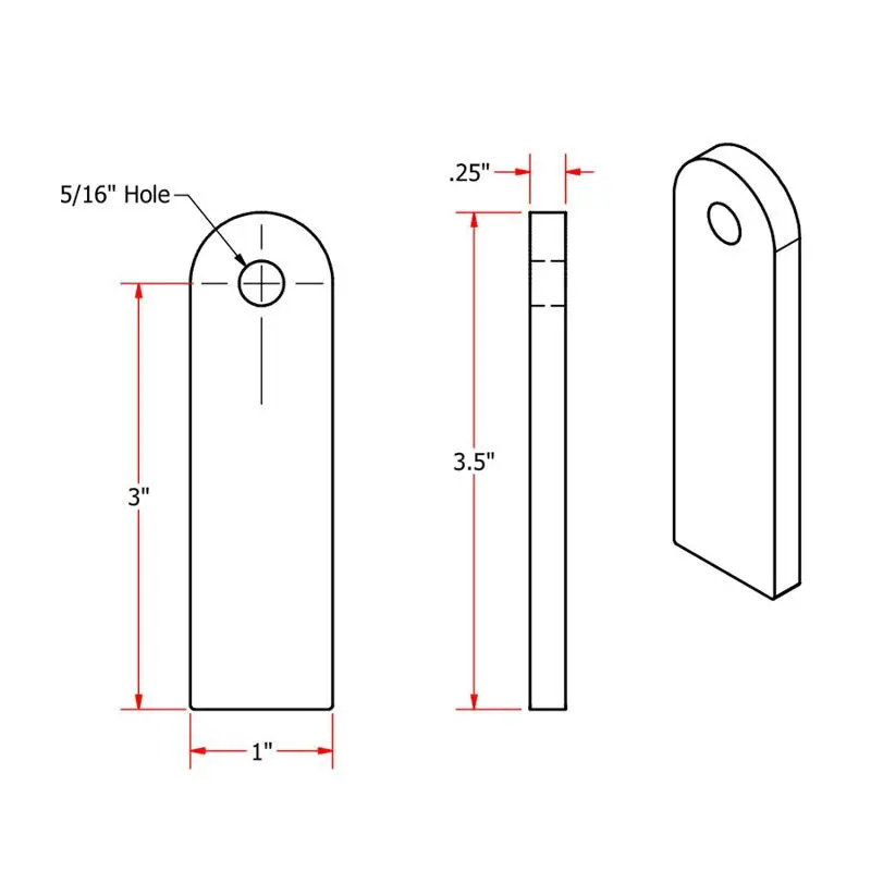 Tc Bros. 1/4″ Steel Flat Mounting Tabs 4