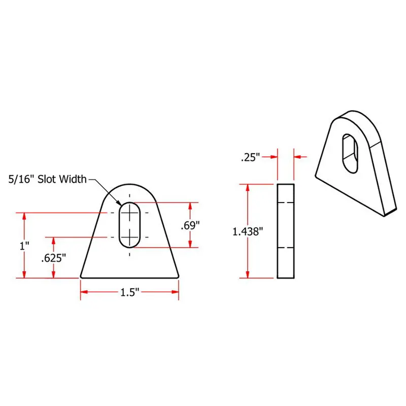 Tc Bros. 1/4″ Steel Flat Mounting Tabs 8