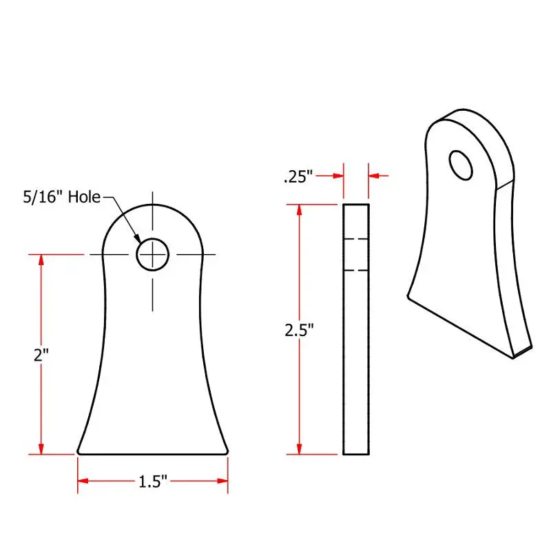 Tc Bros. 1/4″ Steel Flat Mounting Tabs 7
