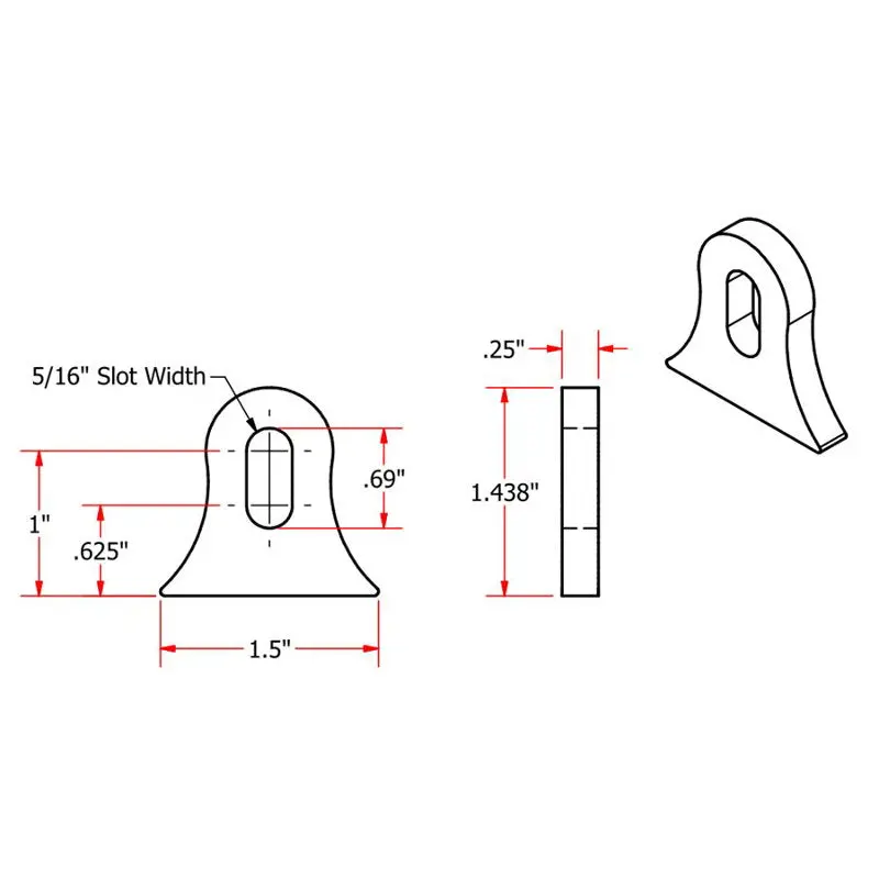 Tc Bros. 1/4″ Steel Flat Mounting Tabs 8