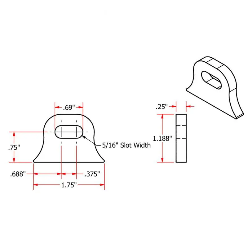 Tc Bros. 1/4″ Steel Flat Mounting Tabs 9