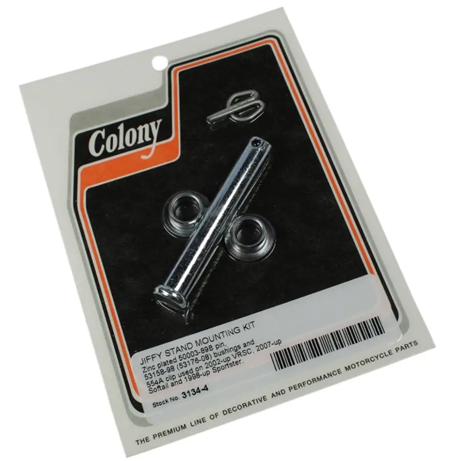 Jiffy/Kick Stand Mounting Hardware Kits - 07-21 Softail, 98-21 Sportster, 07-17 Vrsc 1
