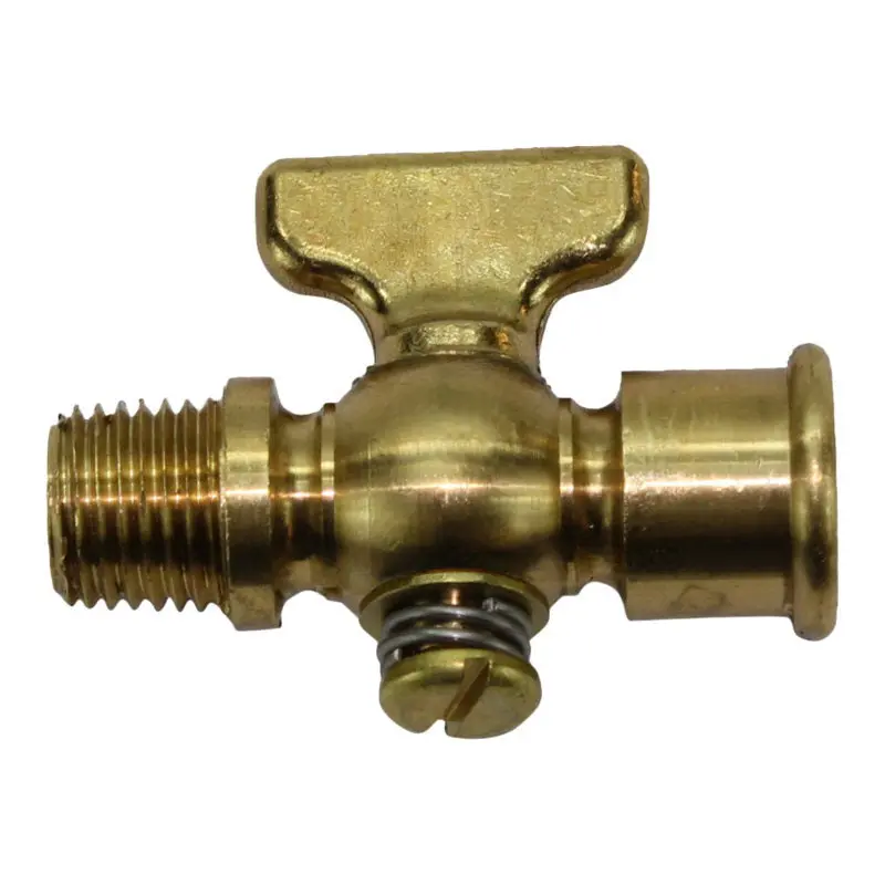 1/4" Brass Petcock With T Handle Npt Male X Npt Female 1