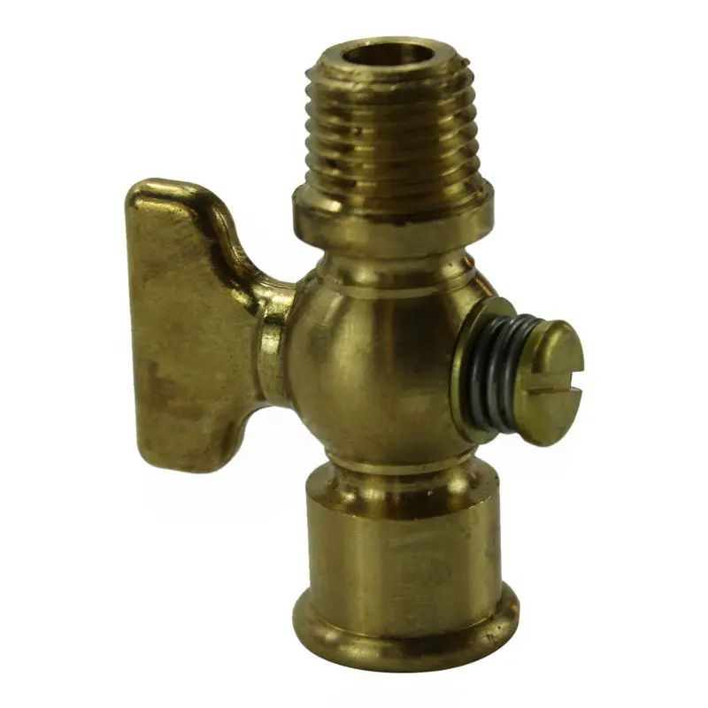 1/4" Brass Petcock With T Handle Npt Male X Npt Female 2