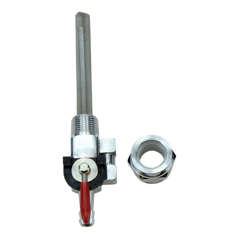 Accel High Flow Straight Spigot Petcock Fits 3/8" Npt And 22Mm Tank Bungs 1