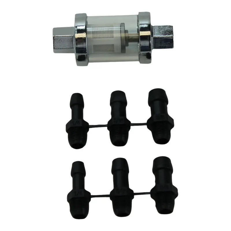 In-Line Glass Fuel Filter For 1/4",5/16"Or 3/8"Id Hose 1