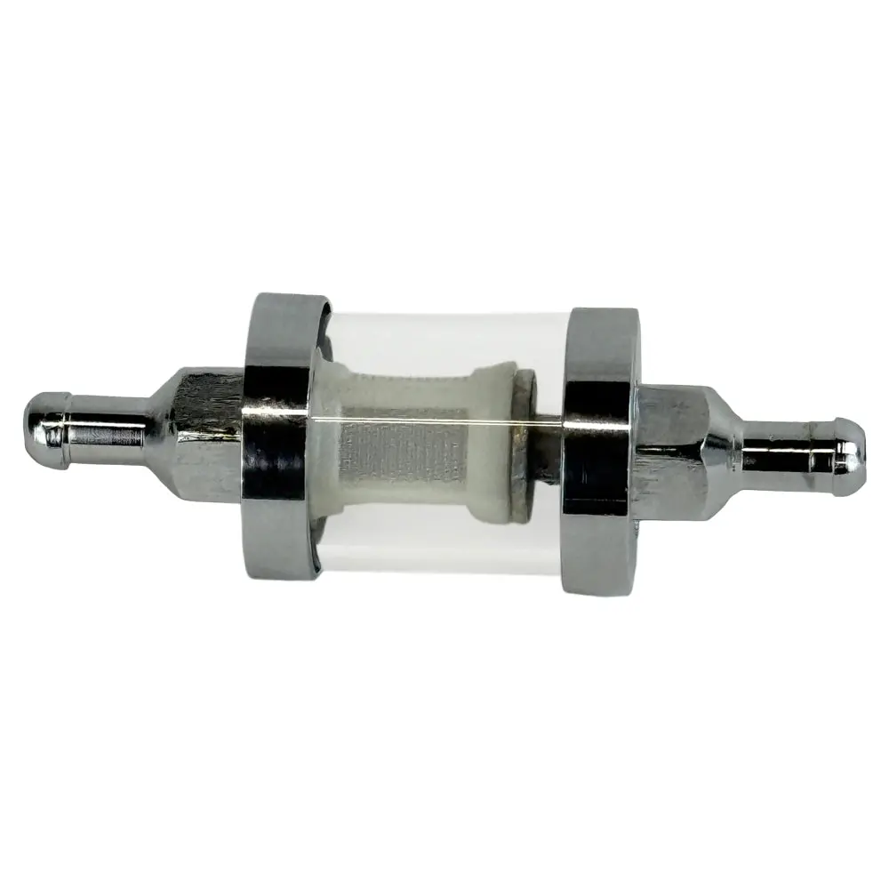 Moto Iron 1/4" Inline Glass Mini Fuel Filter 1