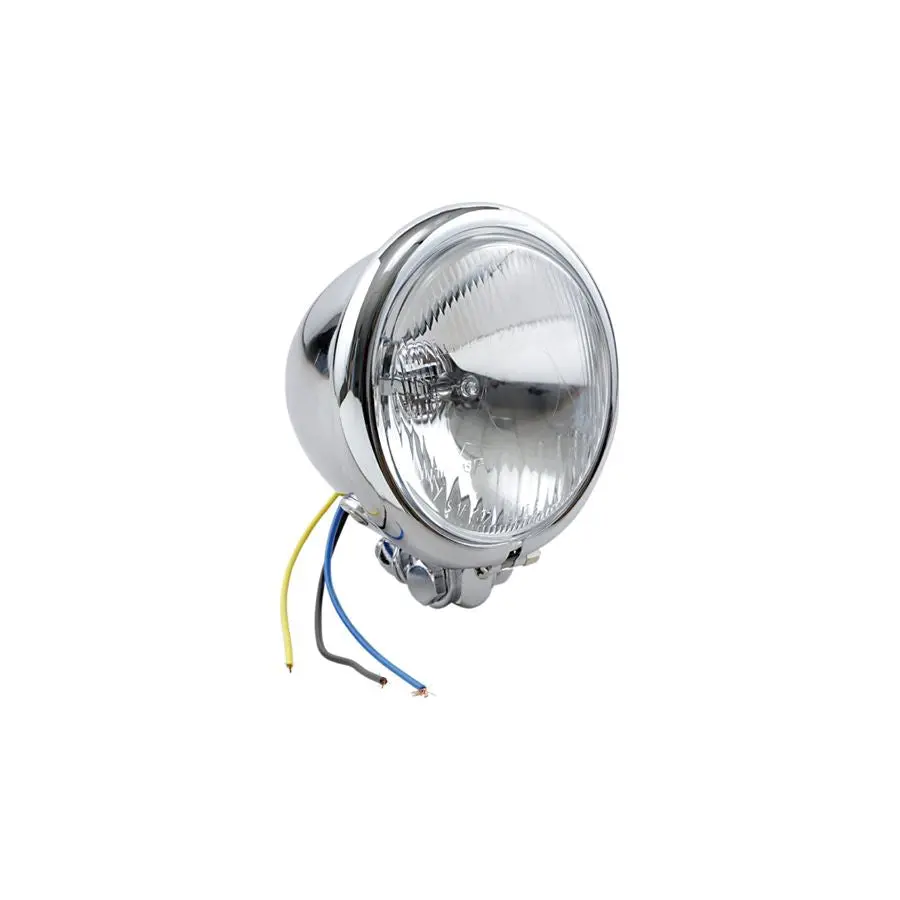 4.5" Vintage Chopper Style Headlight - Chrome 1