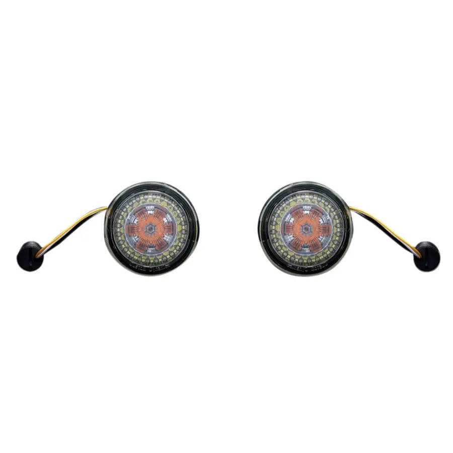 Probeam Amber/White Dynamic Ringz Turn Signal Inserts For Harley Xl, Fx, & Fl Models 1