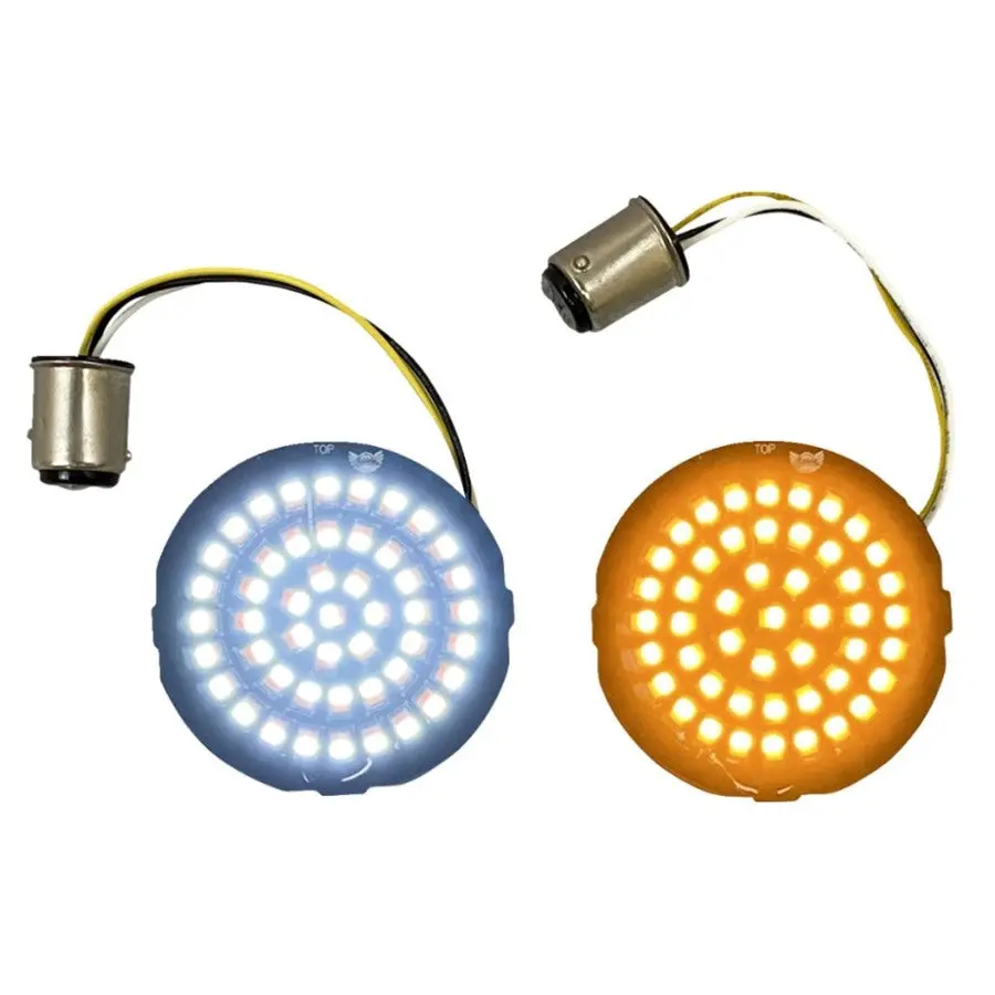 Genesis® 4 Amber/White Led Turn Signal Inserts For Harley Xl, Fx, & Fl Models 1