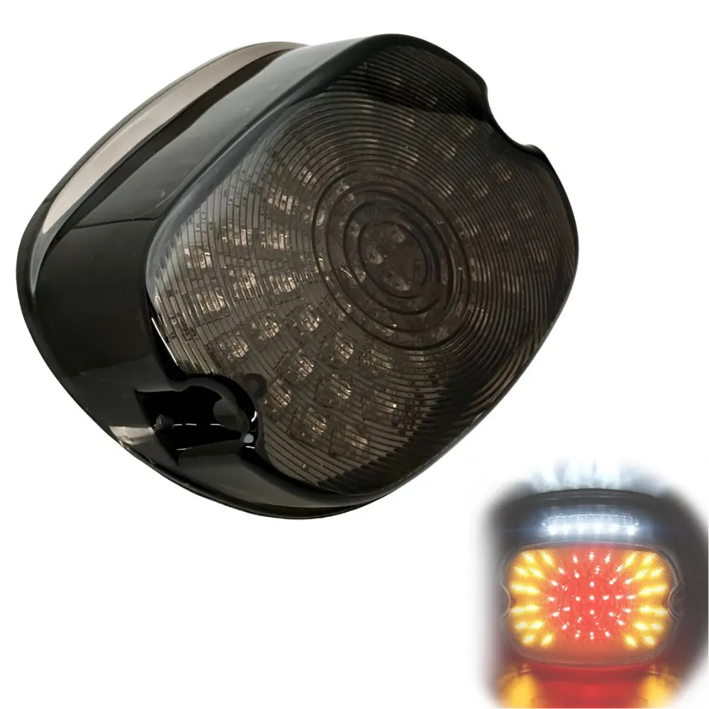 Moto Iron Led Laydown Squareback Light For 1973-2024 Harley-Davidson 1
