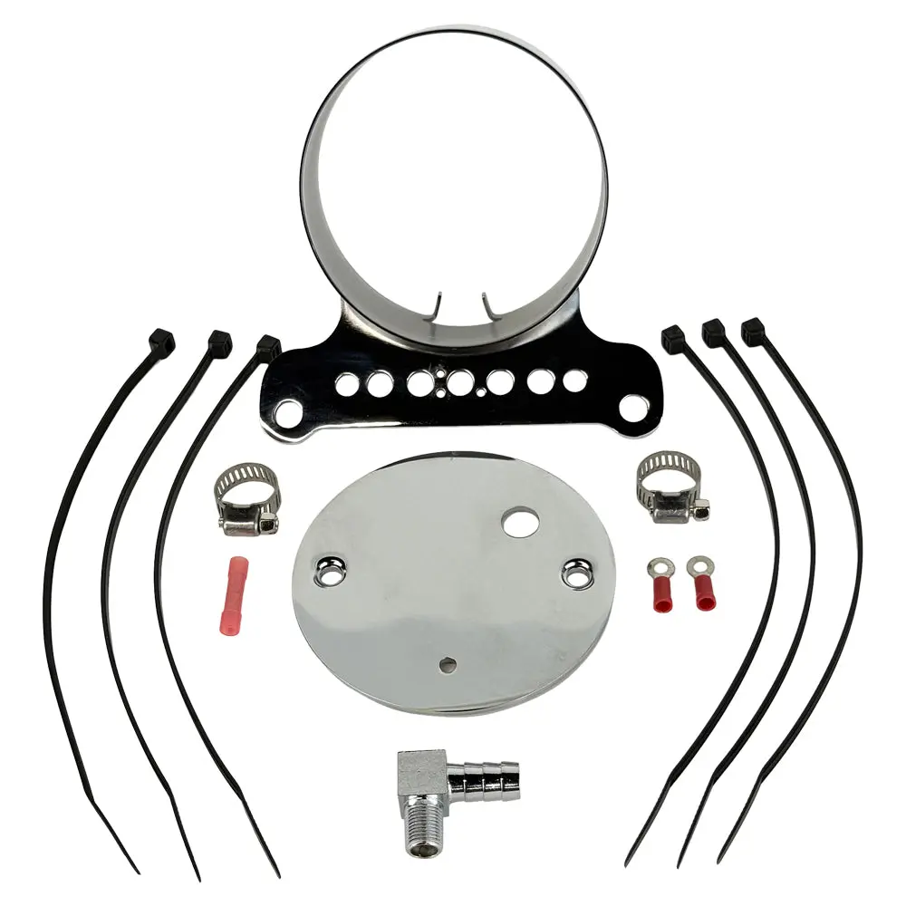 Moto Iron Single Gauge Mounting Kit For Harley-Davidson—Chrome 1