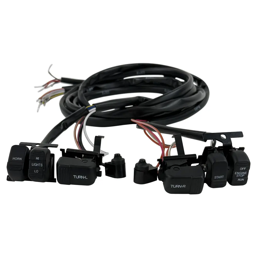 Moto Iron 8" Handlebar Wiring Extension Kit With Switches For Harley-Davidson 2007-2013 1