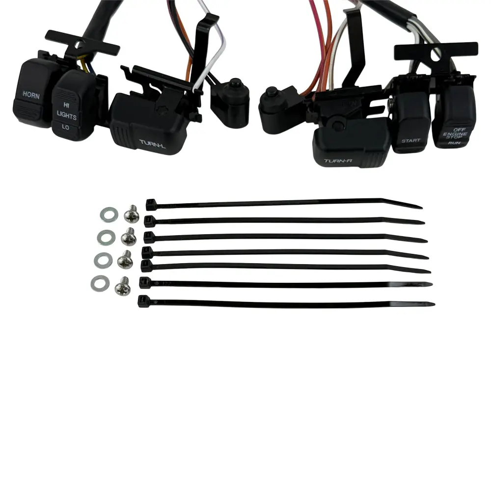 Moto Iron 8" Handlebar Wiring Extension Kit With Switches For Harley-Davidson 2007-2013 2
