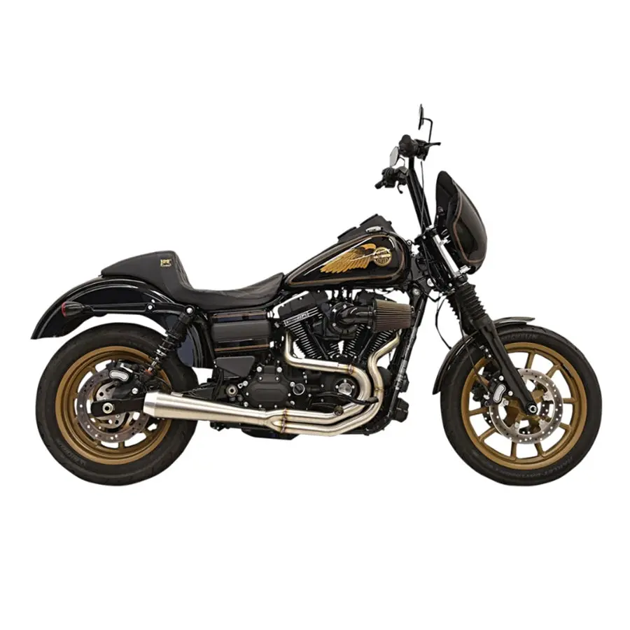 Bassani Greg Lutzka 2-Into-1 Stainless Exhaust For Harley-Davidson Dyna 1991-2017 1