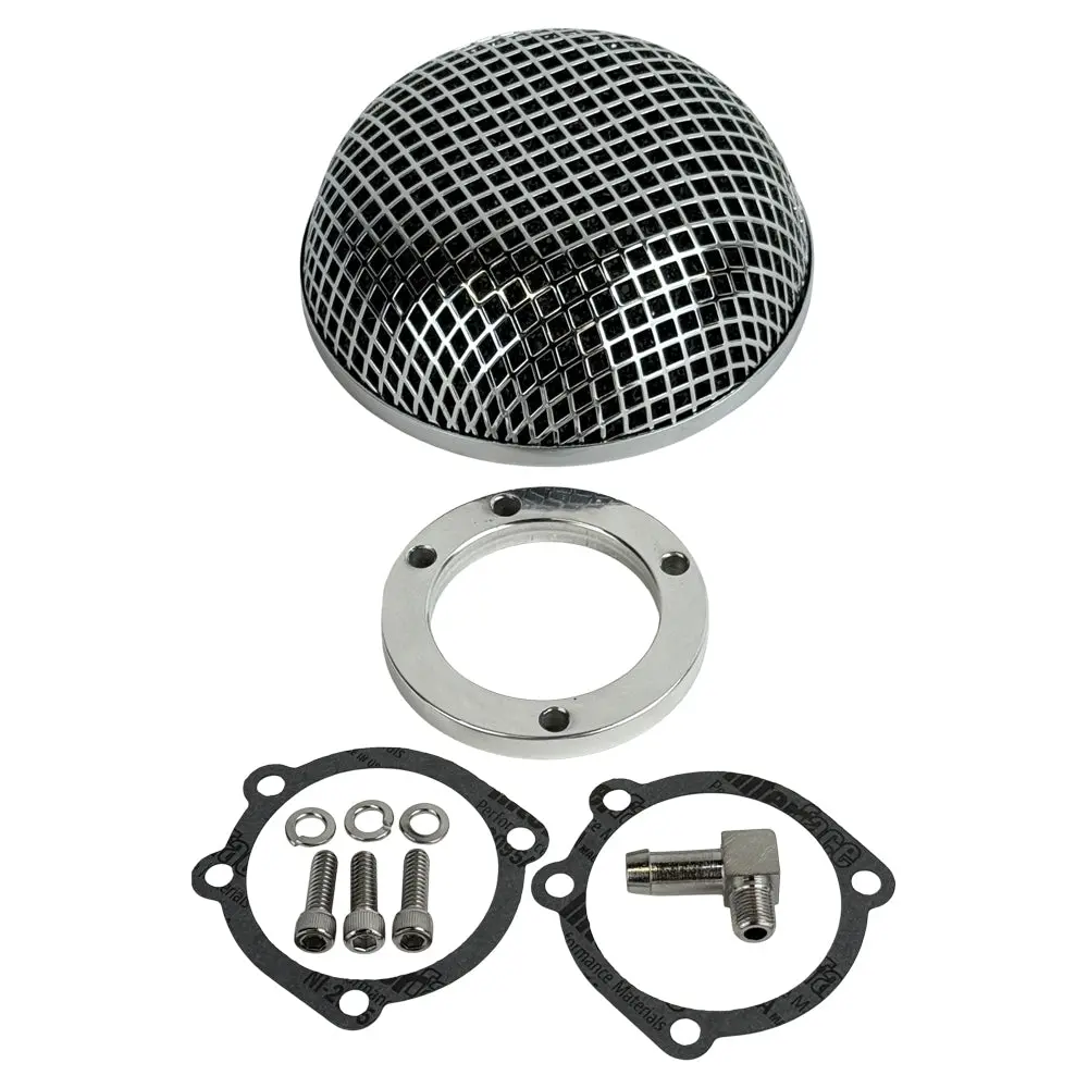 Moto Iron Chrome Mesh Air Cleaner For Harley-Davidson Cv Carburetors And Efi Throttle Bodies 1