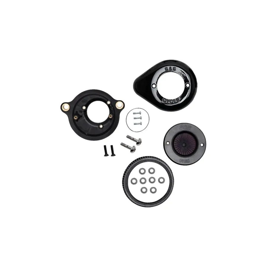 S&S Stealth Air Stinger Air Cleaner Teardrop Kit For 2017-2024 Harley M8 - Gloss Black 1