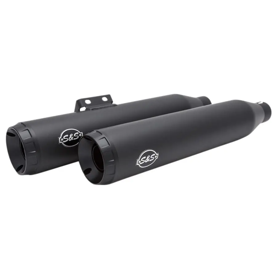 Grand National Race Slip-On Mufflers For M8 Softail Black 1