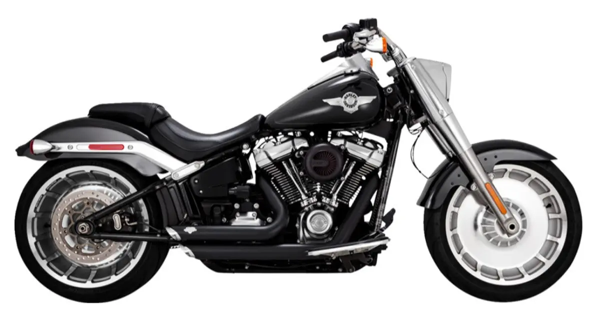 Shortshots Staggered Exhaust System M8 Softail - Black 2