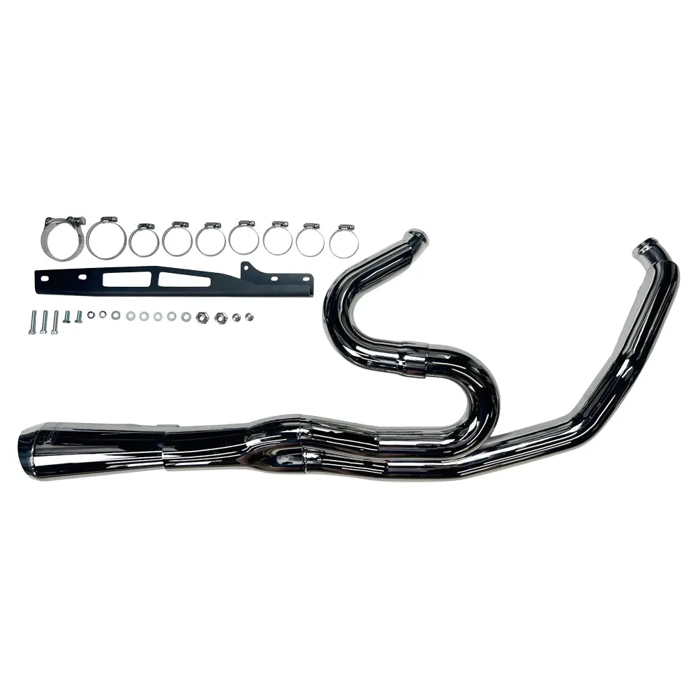 Road Rage Ii 2-Into-1 Mid-Length Exhaust System - Chrome - For '17-'24 Touring 1