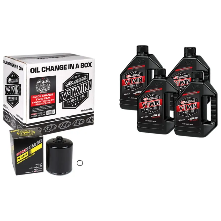 Maxima V-Twin 20W-50 Engine Oil Change Kit For Harley Twin Cam 1999-2017 1