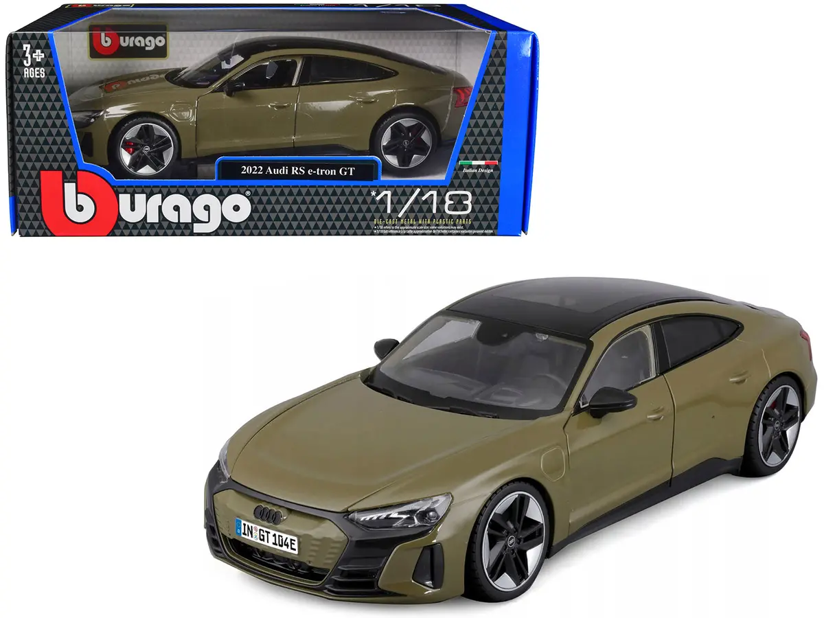 2022 Audi Rs E-Tron Gt Dark Green With Sunroof 1/18 Diecast Model Car By Bburago 1