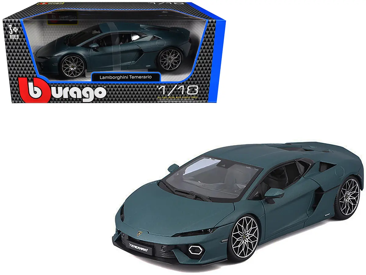 Lamborghini Temerario Matte Blue Metallic 1/18 Diecast Model Car By Bburago 1