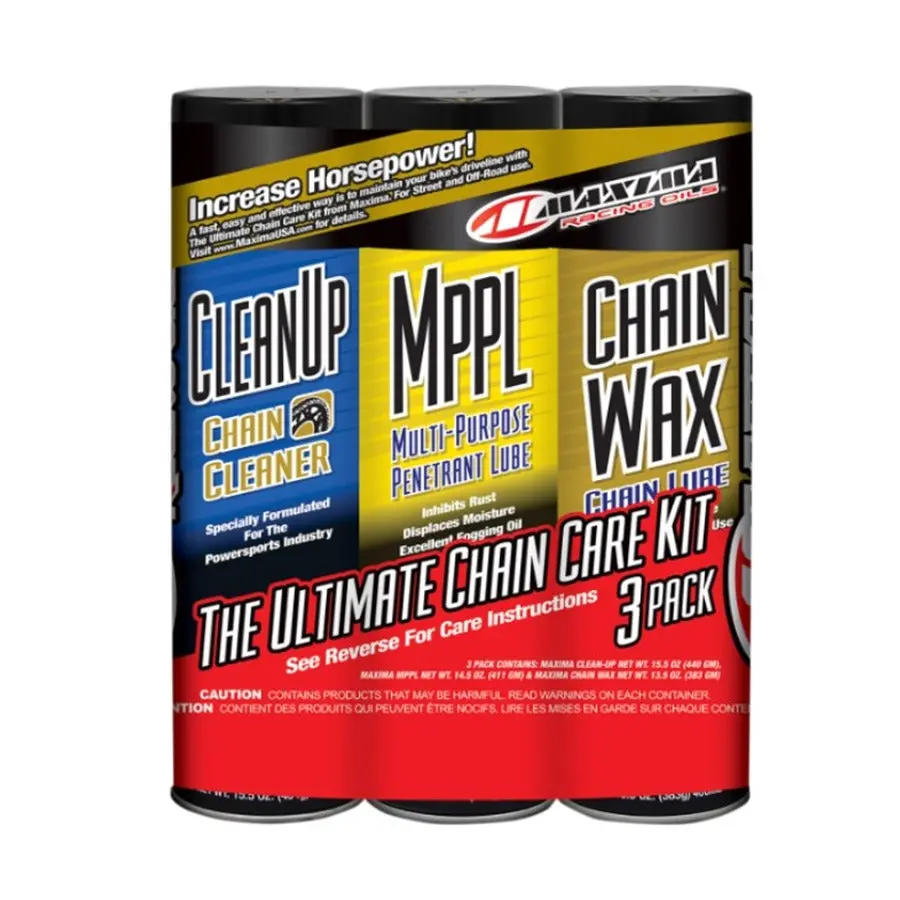 Maxima Chain Wax/Care Kit - 3 Pack Aerosol 1