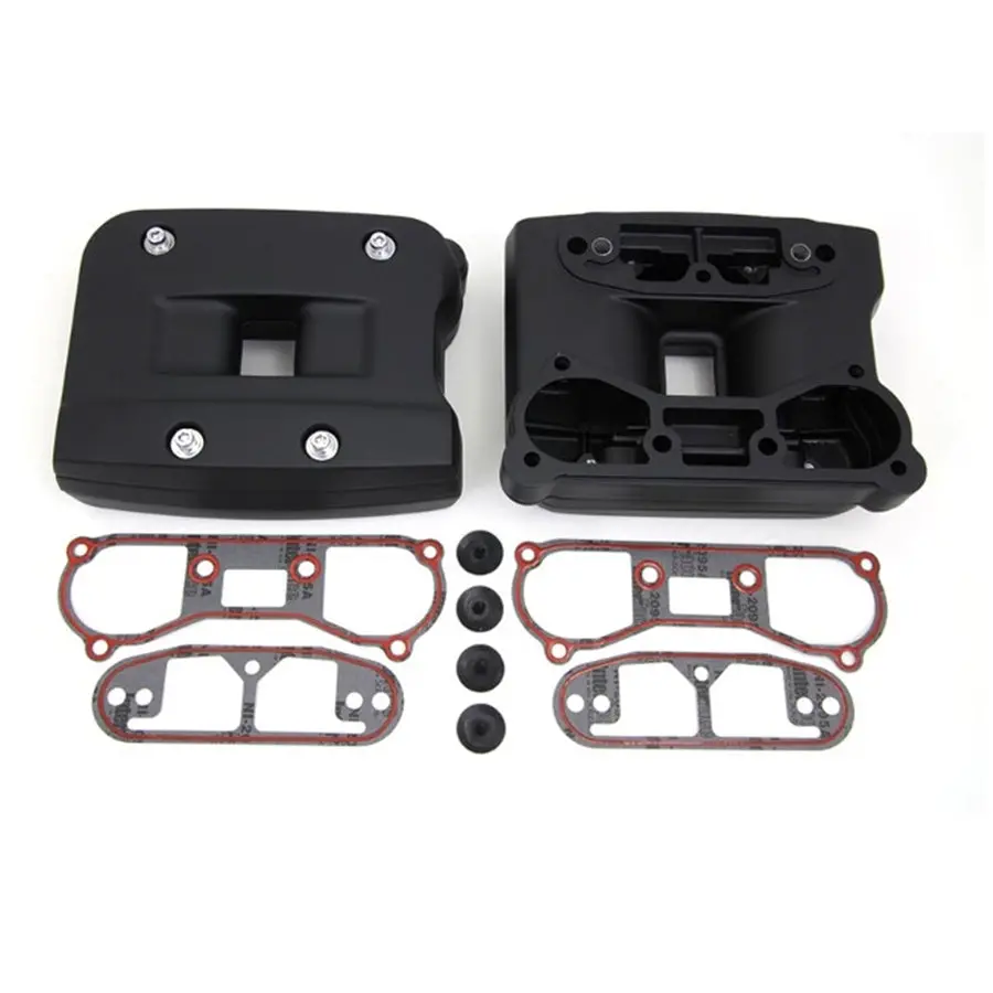 Black Rocker Box Cover Set 84-91 Big Twin Models 1