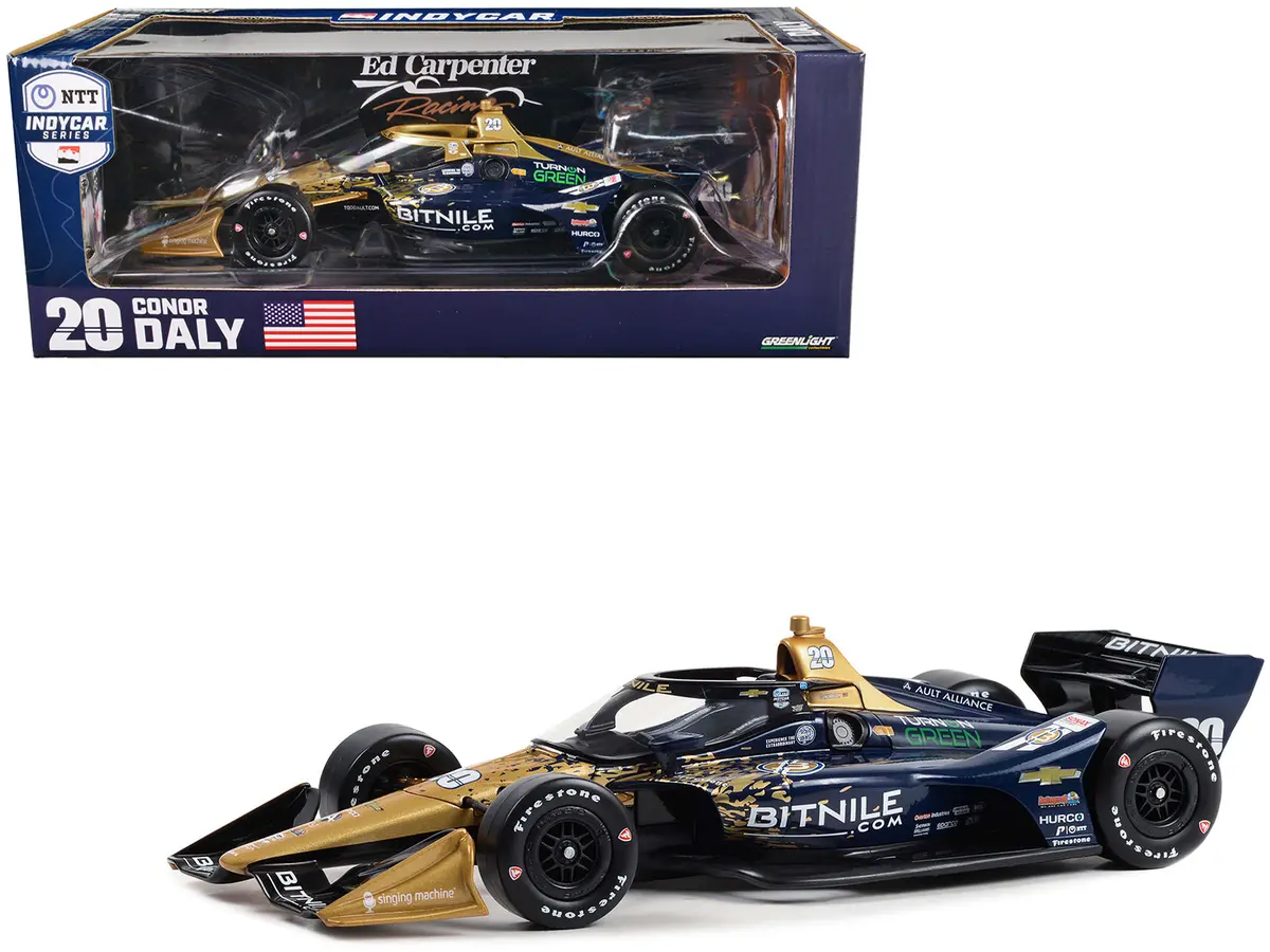 Dallara Indycar #20 Conor Daly "Bitnile" Ed Carpenter Racing (Road Course Configuration) "Ntt Indycar Series" (2023) 1/18 Diecast Model Car By Greenlight 1