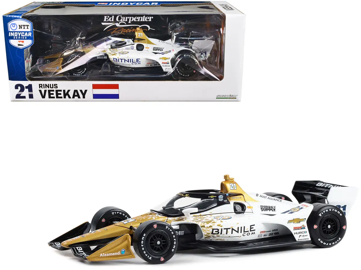Dallara Indycar #21 Rinus Veekay "Bitnile" Ed Carpenter Racing (Road Course Configuration) "Ntt Indycar Series" (2023) 1/18 Diecast Model Car By Greenlight 1