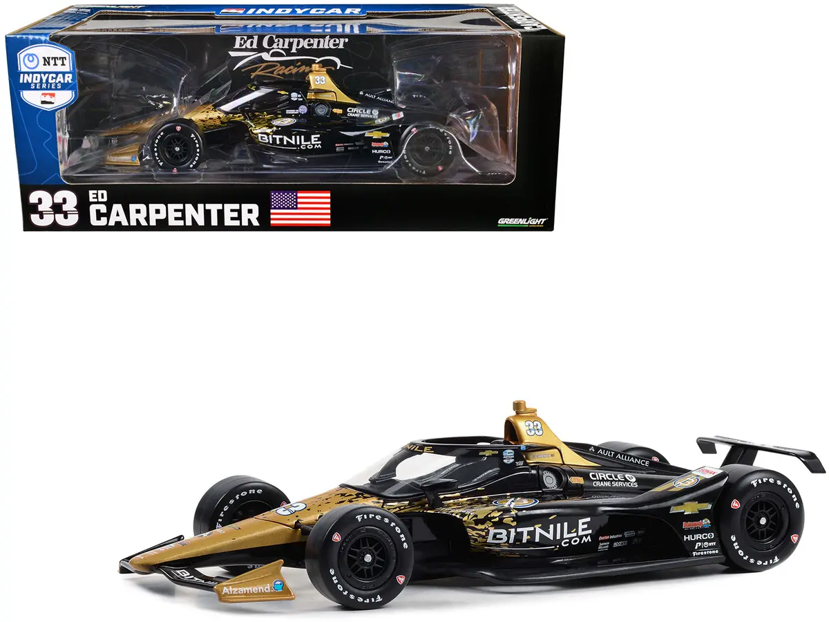 Dallara Indycar #33 Ed Carpenter "Bitnile" Ed Carpenter Racing "Ntt Indycar Series" (2023) 1/18 Diecast Model Car By Greenlight 1