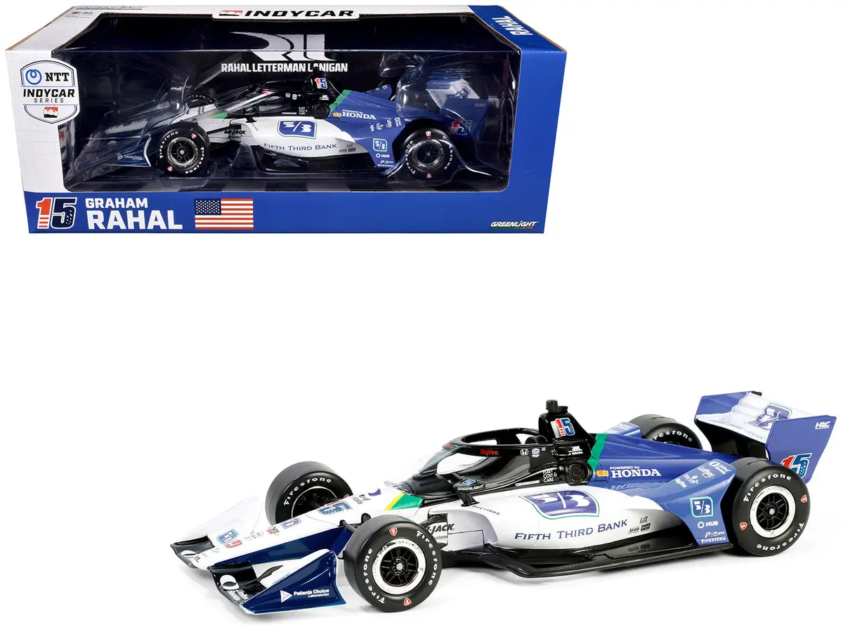 Dallara Indycar #15 Graham Rahal "Fifth Third Bank" Rahal Letterman Lanigan Racing (Road Course Configuration) "Ntt Indycar Series" (2024) 1/18 Diecast Model Car By Greenlight 1