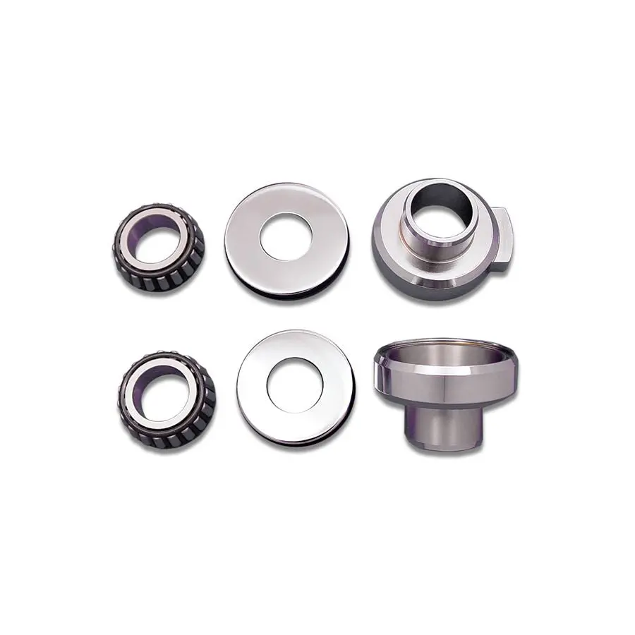 Chrome Neck Cup Kit W/ Fork Stops For Harley Davidson Big Twins 1