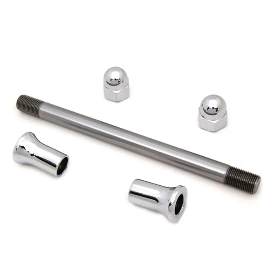 Chrome Front Acorn Style Axle Kit - 9" Long - 5/8" Diameter 1