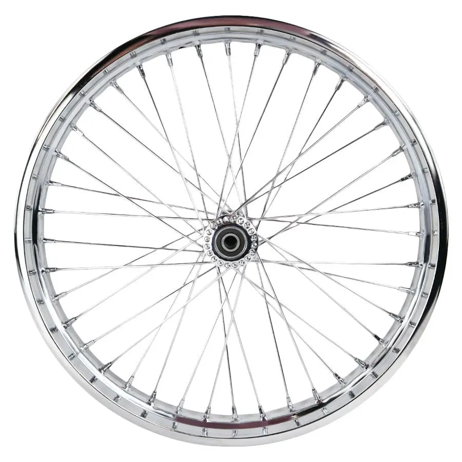 21" Spool Hub Chopper Wheel - Chrome - 5/8 Inch Bearings 1