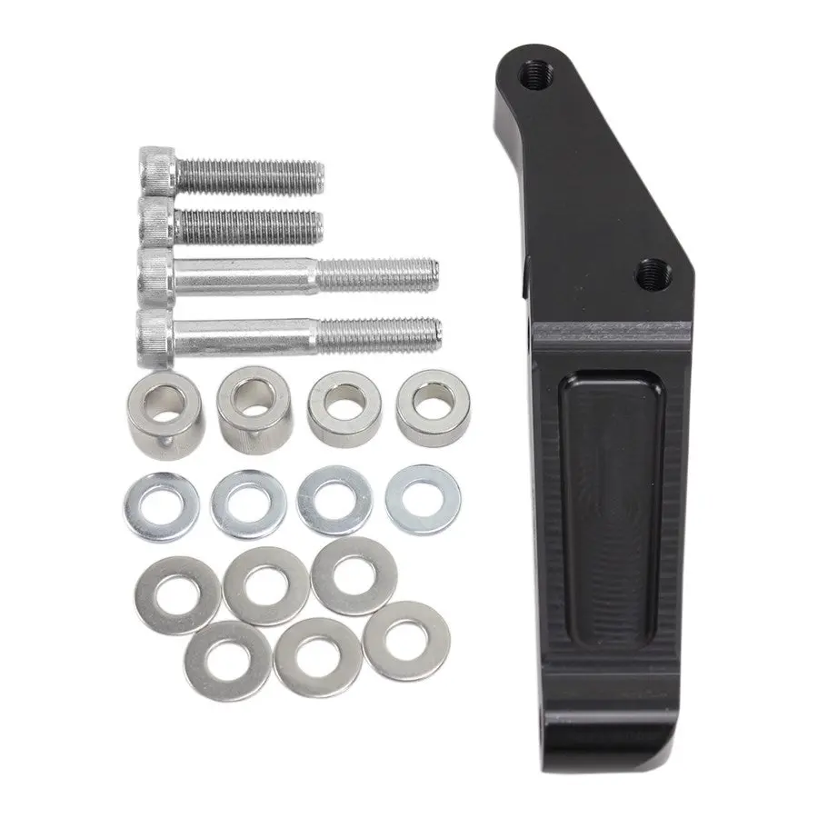 Tc Bros. Black Front Radial Brake Bracket 2000-17 Harley Stock Rotor 1