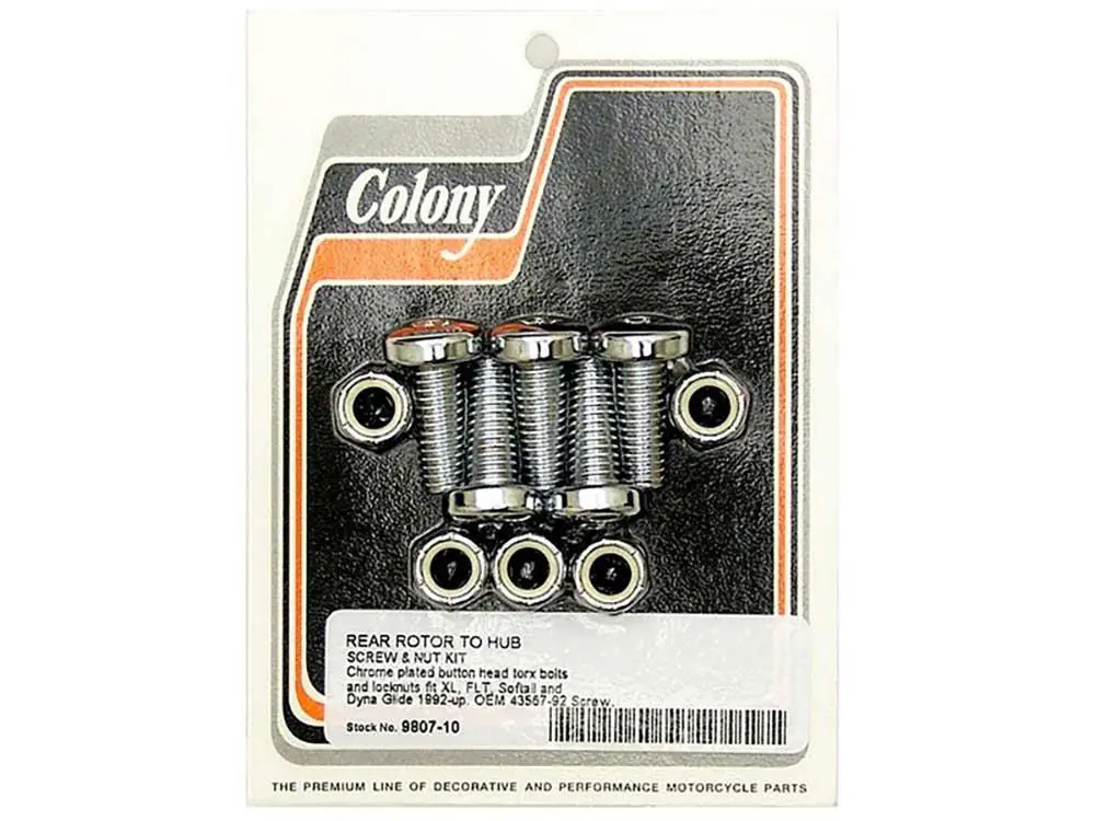 Colony Rear Rotor Fasteners With Nuts For Harley-Davidson 1992-Up 1