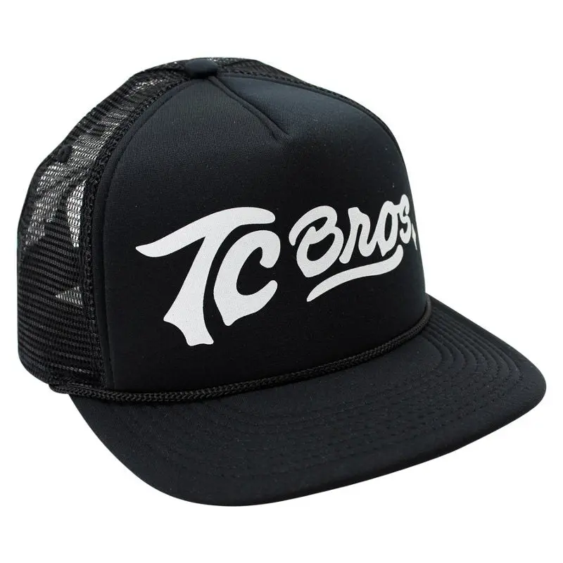 Tc Bros. Script Trucker Hat - Black/White 1
