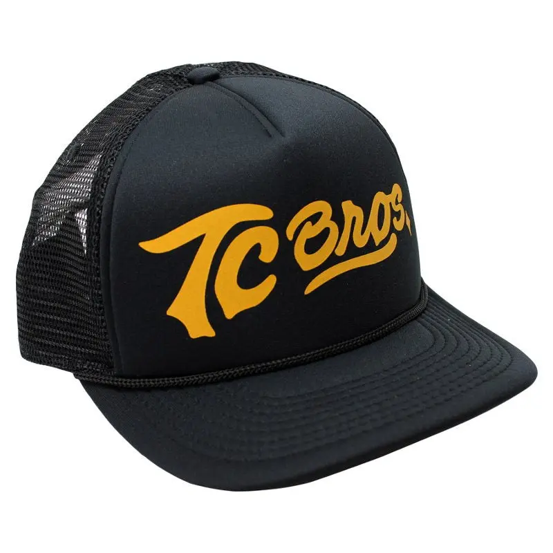 Tc Bros. Script Trucker Hat - Black/Gold 1