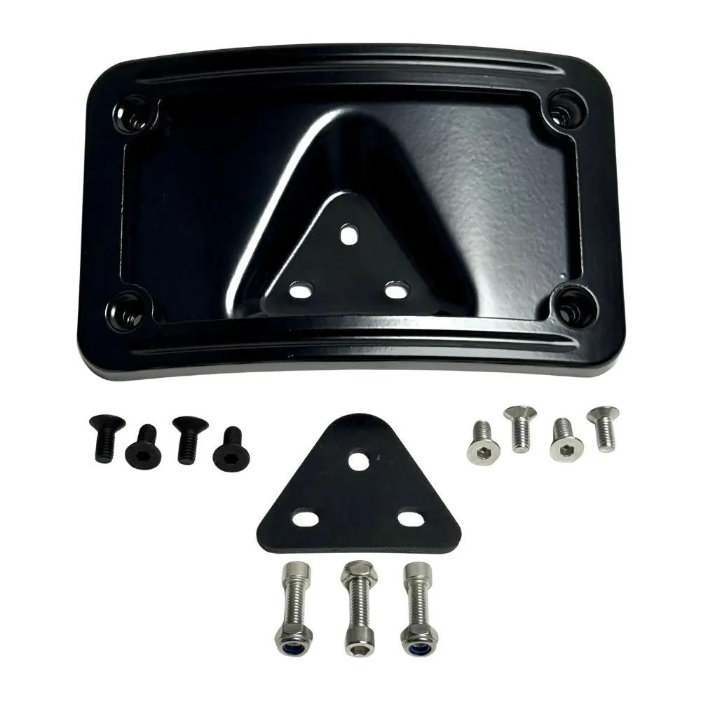 Moto Iron Curved Laydown License Plate Mount With Frame For 1973-Up Harley-Davidson 1