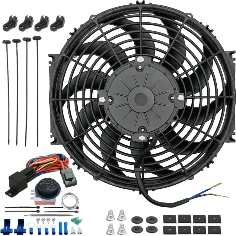 12-13 Inch 180W Electric Radiator Fan Adjustable Temperature Controller Kit 1
