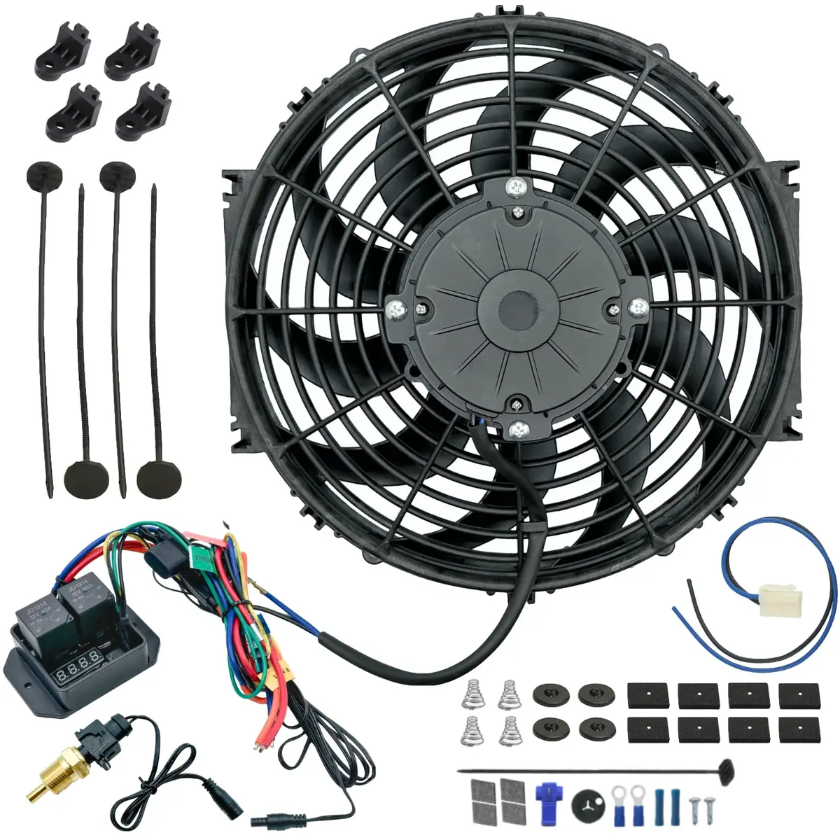 12-13 Inch 180W Electric Fan Digital Adjustable Thermostat Temp Switch Wire Kit 1